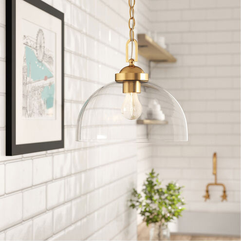 Knoll 1 Light 12 inch Brushed Gold Down Pendant Ceiling Light